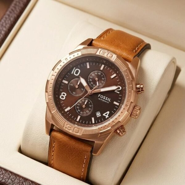 Fossi_l Bronson Chronograph Luggage Leather