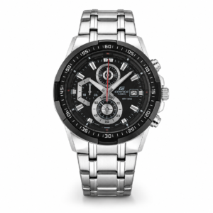Edifice Silver Black Metal Watch