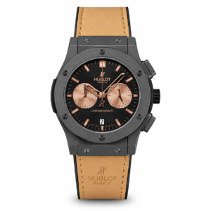 Hublot Brown Black Dial Leather Belt Watch